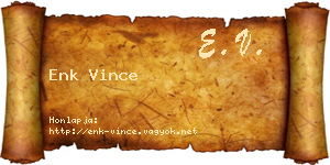 Enk Vince névjegykártya
